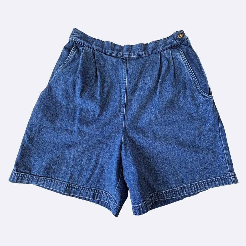 Vtg‎ Talbots Denim Shorts Size 4 High Rise Cotton 90s Cottagecore Waist 27" Mom
